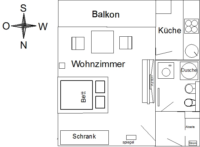 Vermietung Wohnen auf Zeit Spandau Brunsbütteler Bamm 311 Grundriss